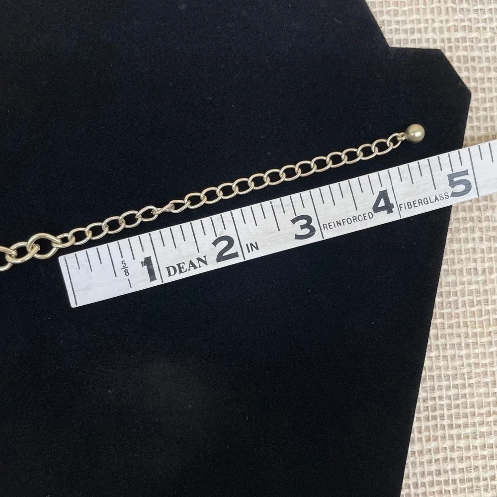 Chicos Gold Tone Round Filigree Tassel Pendant Necklace, Round link, 32 in & adj